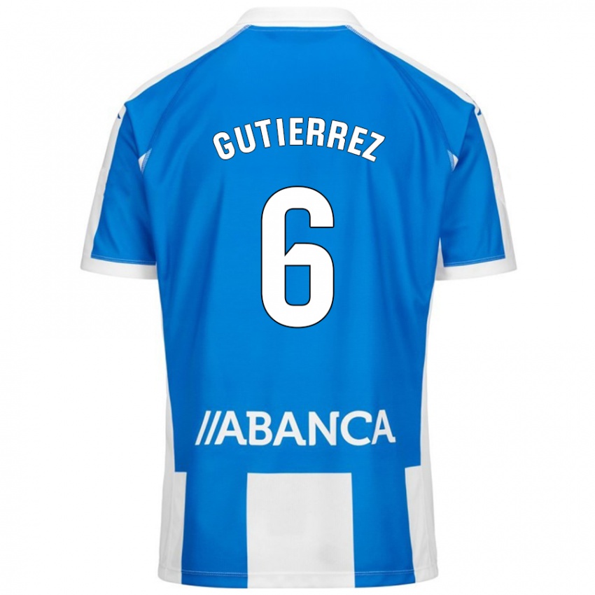 Niño Camiseta Paula Gutiérrez #6 Azul Blanco 1ª Equipación 2024/25 La Camisa Argentina