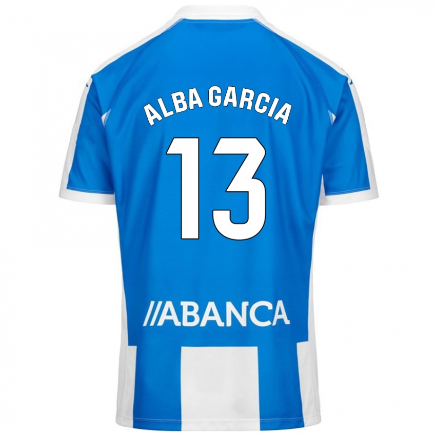 Niño Camiseta Lucía Alba García #13 Azul Blanco 1ª Equipación 2024/25 La Camisa Argentina