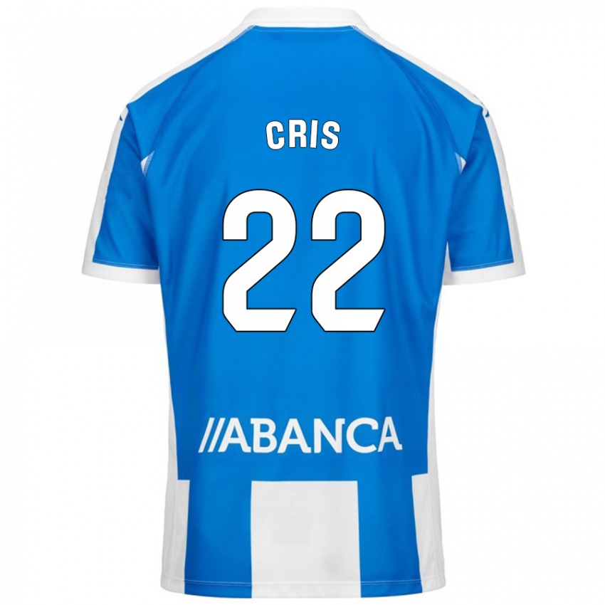 Niño Camiseta Cris #22 Azul Blanco 1ª Equipación 2024/25 La Camisa Argentina