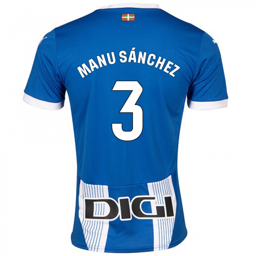 Niño Camiseta Manu Sanchez #3 Azul 1ª Equipación 2024/25 La Camisa Argentina