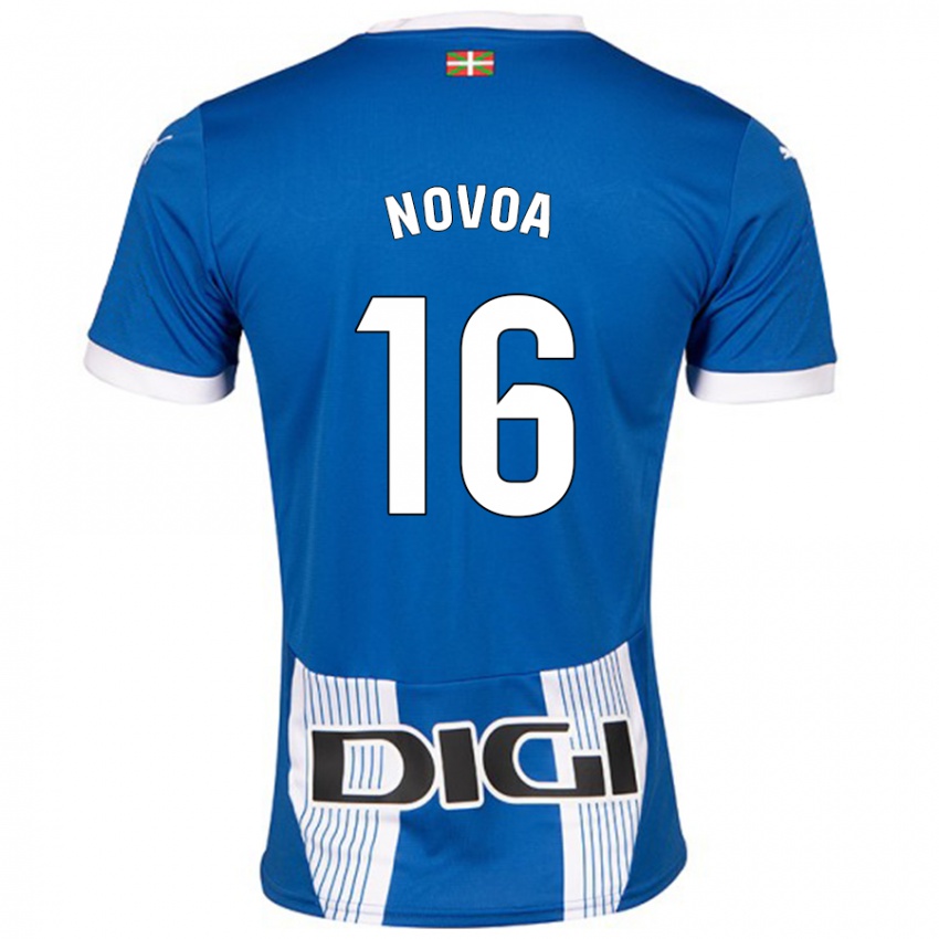 Niño Camiseta Hugo Novoa #16 Azul 1ª Equipación 2024/25 La Camisa Argentina