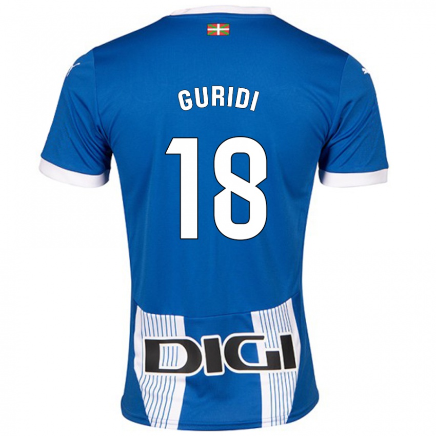 Niño Camiseta Jon Guridi #18 Azul 1ª Equipación 2024/25 La Camisa Argentina