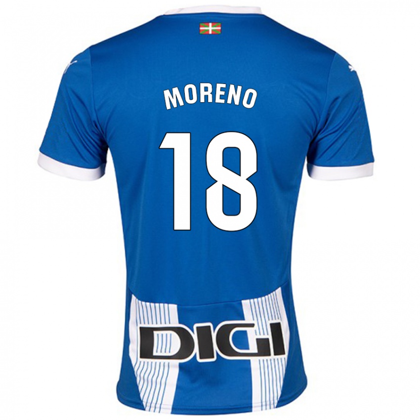 Niño Camiseta Laura Moreno #18 Azul 1ª Equipación 2024/25 La Camisa Argentina