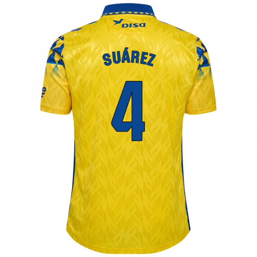 Niño Camiseta Alex Suárez #4 Amarillo Azul 1ª Equipación 2024/25 La Camisa Argentina