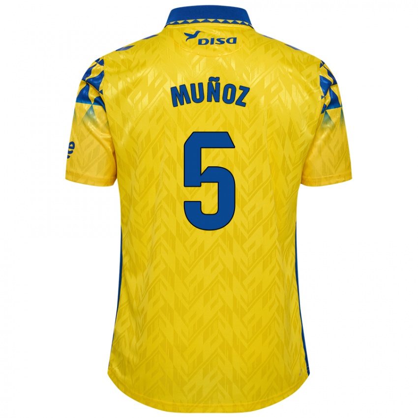 Niño Camiseta Javi Muñoz #5 Amarillo Azul 1ª Equipación 2024/25 La Camisa Argentina