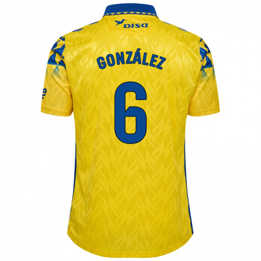 Niño Camiseta Fabio González #6 Amarillo Azul 1ª Equipación 2024/25 La Camisa Argentina