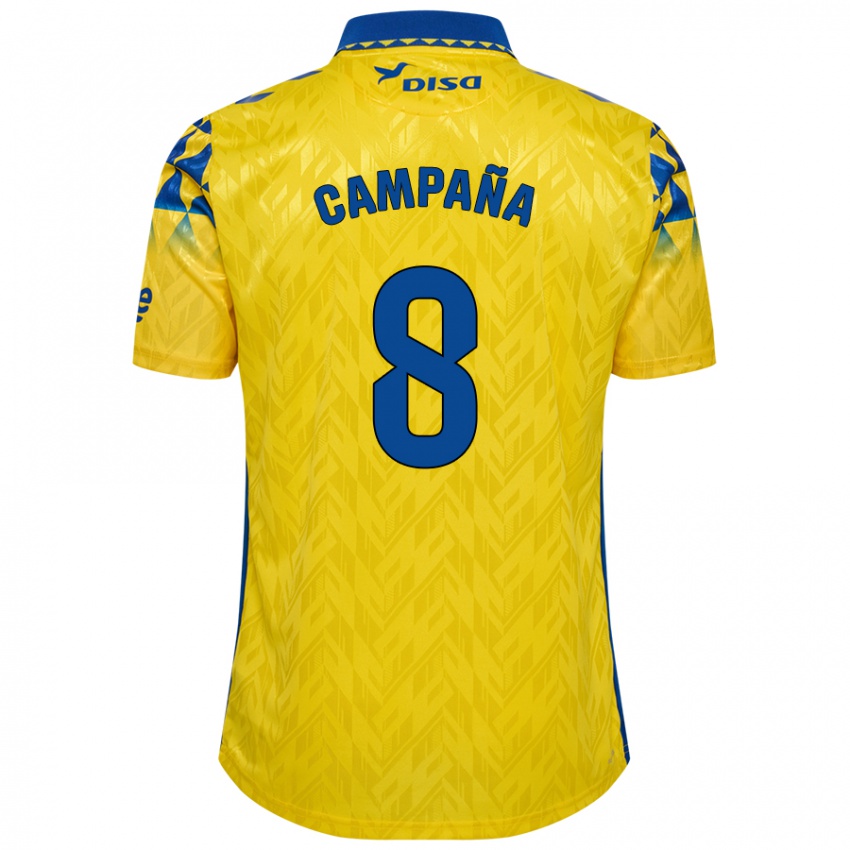 Niño Camiseta José Campaña #8 Amarillo Azul 1ª Equipación 2024/25 La Camisa Argentina