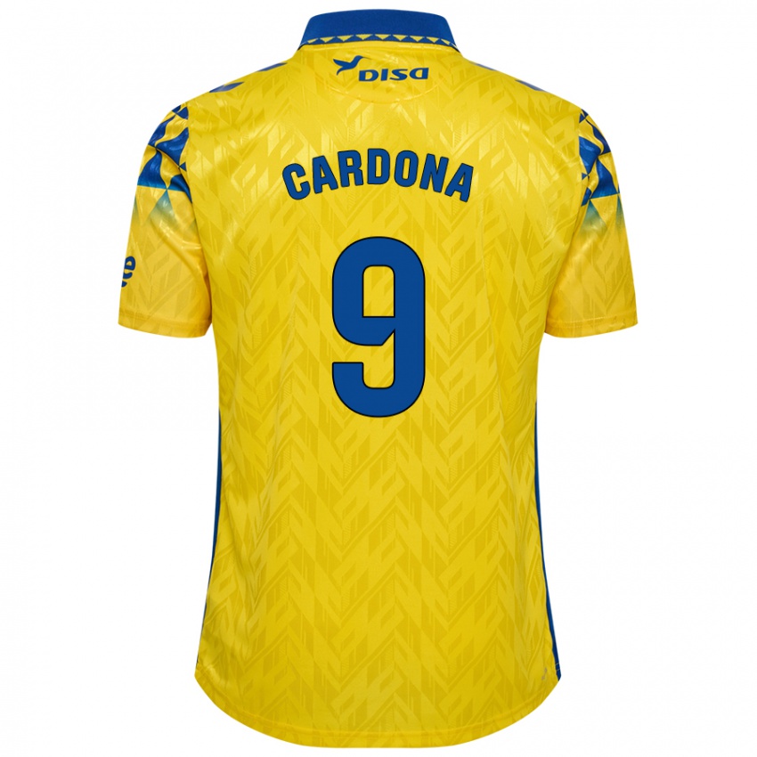 Niño Camiseta Marc Cardona #9 Amarillo Azul 1ª Equipación 2024/25 La Camisa Argentina