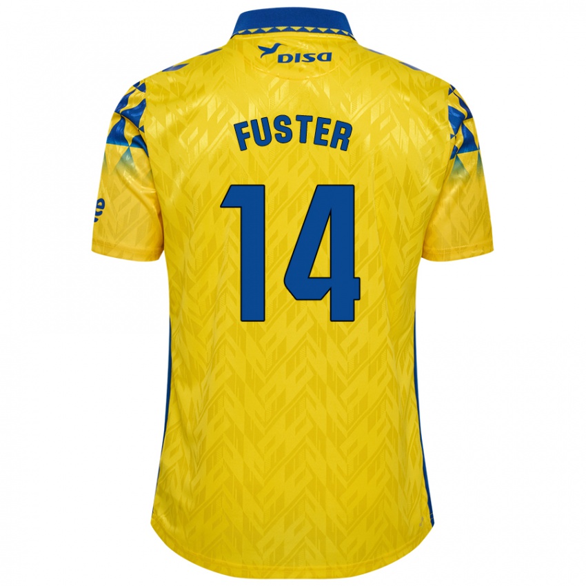 Niño Camiseta Manu Fuster #14 Amarillo Azul 1ª Equipación 2024/25 La Camisa Argentina