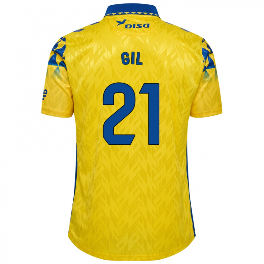 Niño Camiseta Iván Gil #21 Amarillo Azul 1ª Equipación 2024/25 La Camisa Argentina