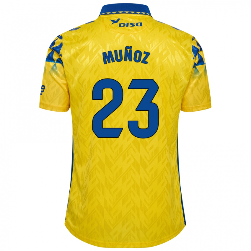 Niño Camiseta Álex Muñoz #23 Amarillo Azul 1ª Equipación 2024/25 La Camisa Argentina