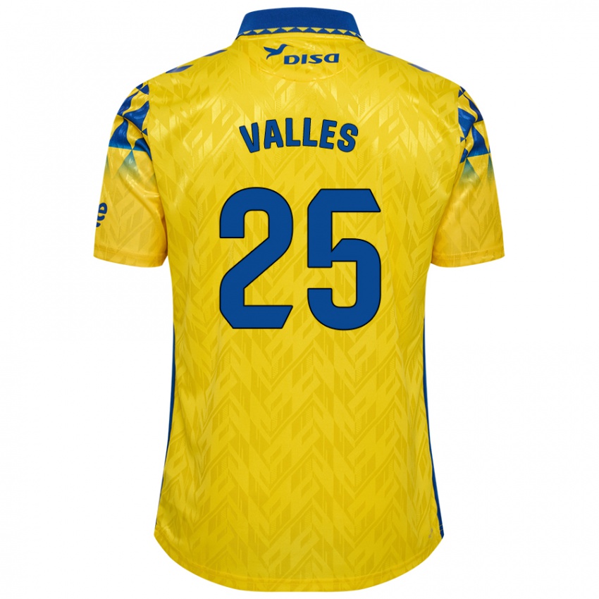 Niño Camiseta Álvaro Valles #25 Amarillo Azul 1ª Equipación 2024/25 La Camisa Argentina