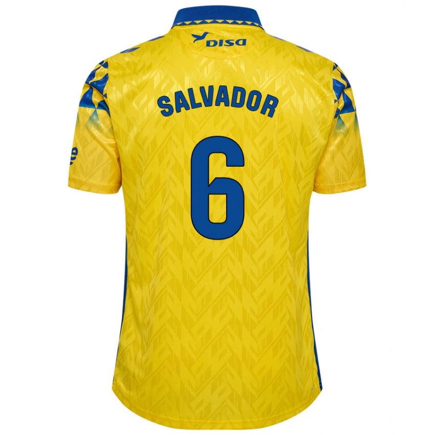 Niño Camiseta Pol Salvador #6 Amarillo Azul 1ª Equipación 2024/25 La Camisa Argentina