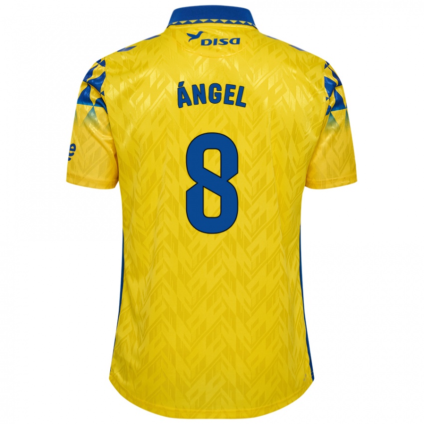 Niño Camiseta José Ángel #8 Amarillo Azul 1ª Equipación 2024/25 La Camisa Argentina