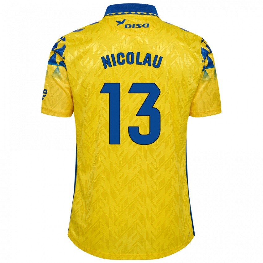 Niño Camiseta Nacho Nicolau #13 Amarillo Azul 1ª Equipación 2024/25 La Camisa Argentina