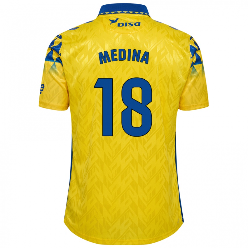 Niño Camiseta Iván Medina #18 Amarillo Azul 1ª Equipación 2024/25 La Camisa Argentina