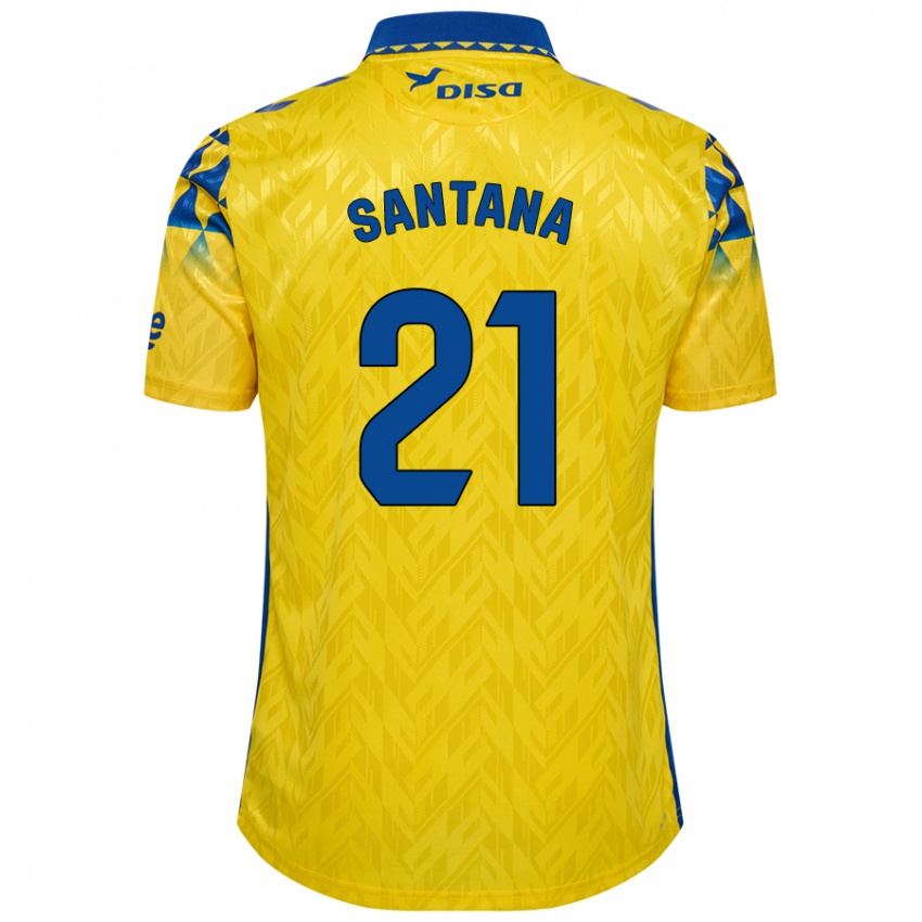 Niño Camiseta Yadam Santana #21 Amarillo Azul 1ª Equipación 2024/25 La Camisa Argentina