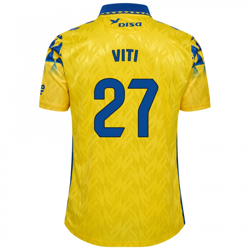 Niño Camiseta Viti #27 Amarillo Azul 1ª Equipación 2024/25 La Camisa Argentina