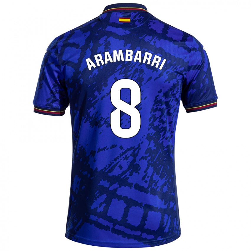 Niño Camiseta Mauro Arambarri #8 Azul Más Oscuro 1ª Equipación 2024/25 La Camisa Argentina