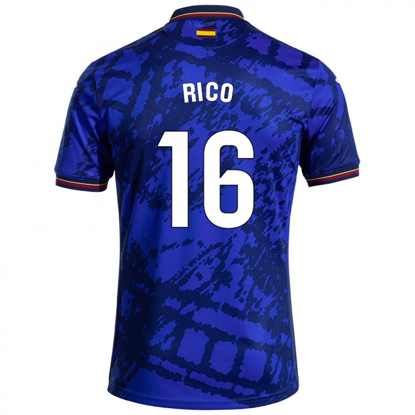 Niño Camiseta Diego Rico #16 Azul Más Oscuro 1ª Equipación 2024/25 La Camisa Argentina