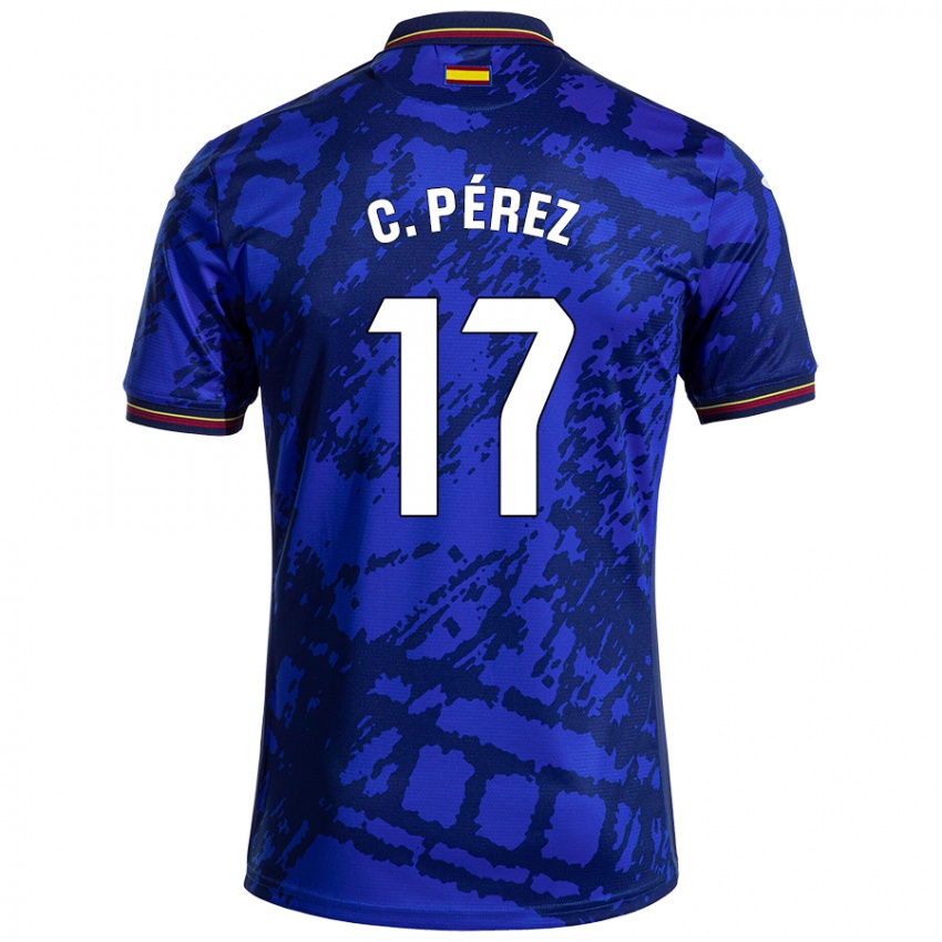 Niño Camiseta Carles Perez #17 Azul Más Oscuro 1ª Equipación 2024/25 La Camisa Argentina