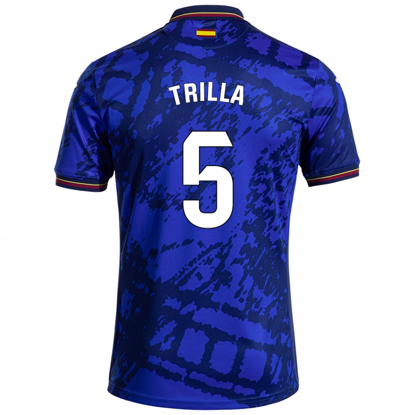 Niño Camiseta Guillem Trilla #5 Azul Más Oscuro 1ª Equipación 2024/25 La Camisa Argentina