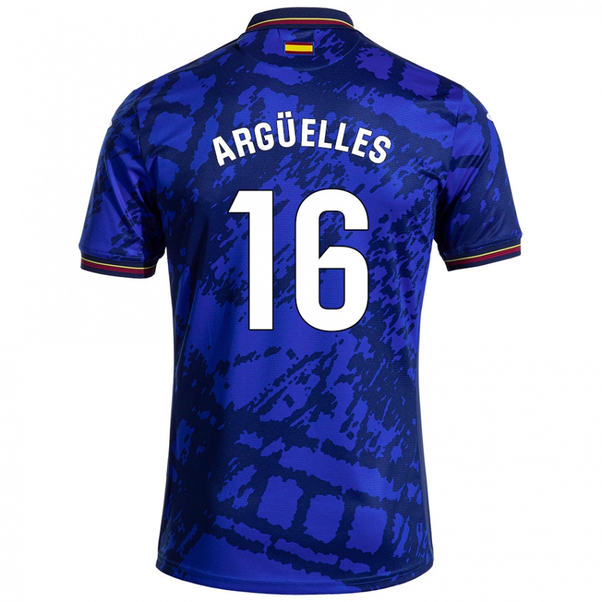 Niño Camiseta David Argüelles #16 Azul Más Oscuro 1ª Equipación 2024/25 La Camisa Argentina