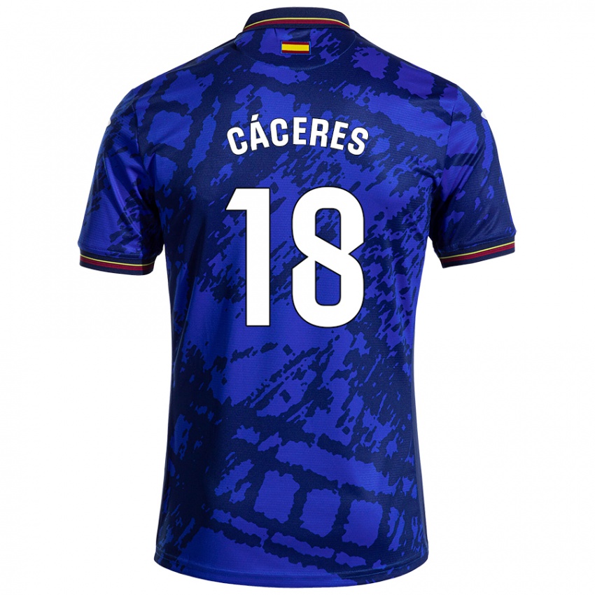 Niño Camiseta Damián Cáceres #18 Azul Más Oscuro 1ª Equipación 2024/25 La Camisa Argentina