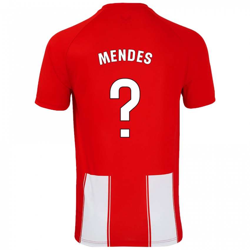 Niño Camiseta Houboulang Mendes #0 Rojo Blanco 1ª Equipación 2024/25 La Camisa Argentina