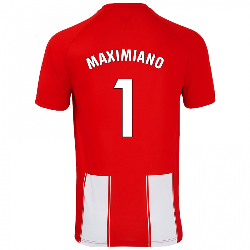 Niño Camiseta Luís Maximiano #1 Rojo Blanco 1ª Equipación 2024/25 La Camisa Argentina