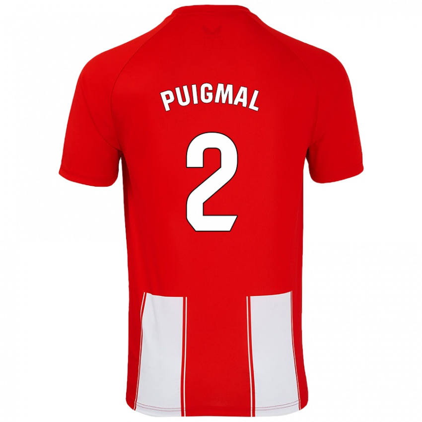 Niño Camiseta Arnau Puigmal #2 Rojo Blanco 1ª Equipación 2024/25 La Camisa Argentina