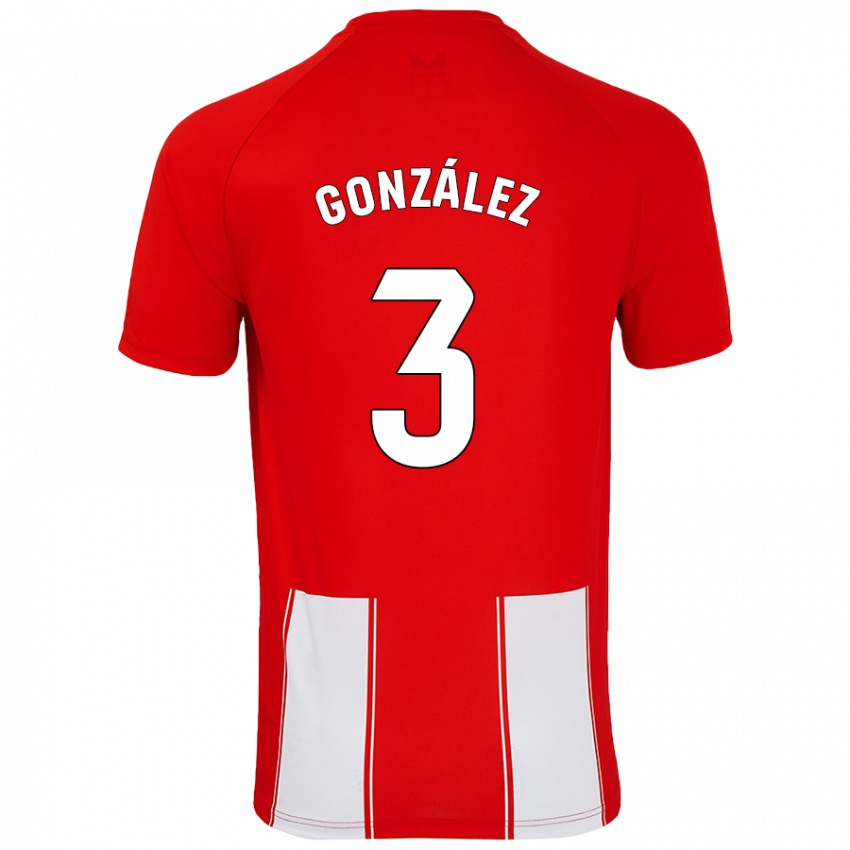 Niño Camiseta Edgar González #3 Rojo Blanco 1ª Equipación 2024/25 La Camisa Argentina