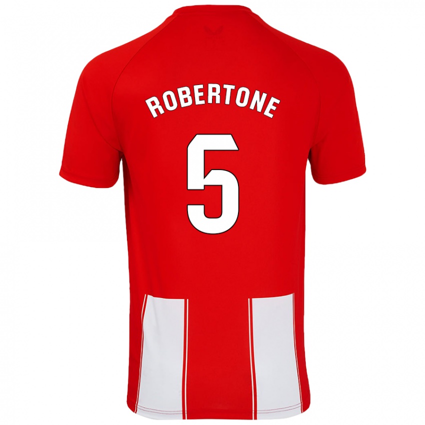 Niño Camiseta Lucas Robertone #5 Rojo Blanco 1ª Equipación 2024/25 La Camisa Argentina