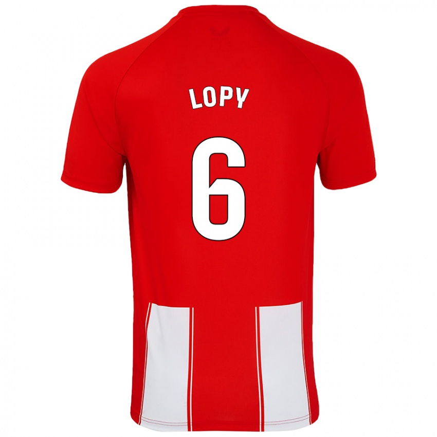 Niño Camiseta Dion Lopy #6 Rojo Blanco 1ª Equipación 2024/25 La Camisa Argentina