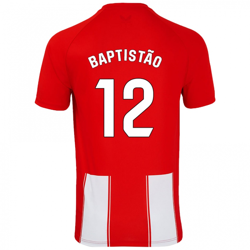 Niño Camiseta Léo Baptistão #12 Rojo Blanco 1ª Equipación 2024/25 La Camisa Argentina