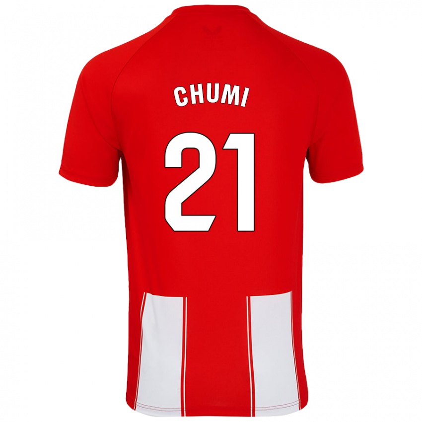 Niño Camiseta Chumi #21 Rojo Blanco 1ª Equipación 2024/25 La Camisa Argentina