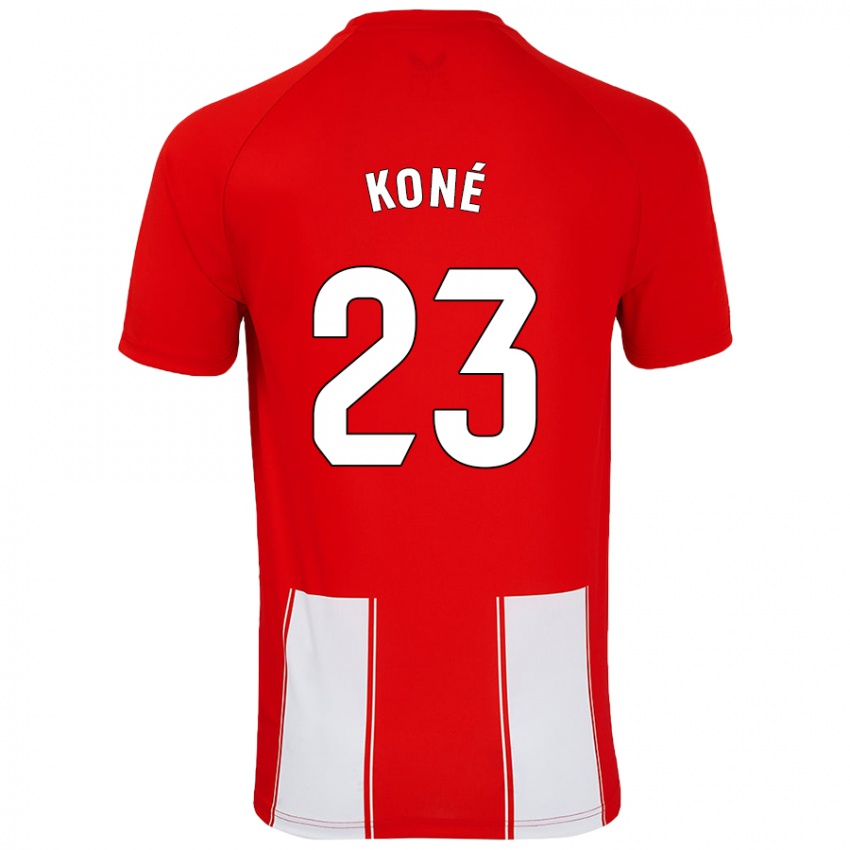 Niño Camiseta Ibrahima Koné #23 Rojo Blanco 1ª Equipación 2024/25 La Camisa Argentina