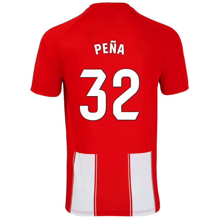 Niño Camiseta Marcos Peña #32 Rojo Blanco 1ª Equipación 2024/25 La Camisa Argentina