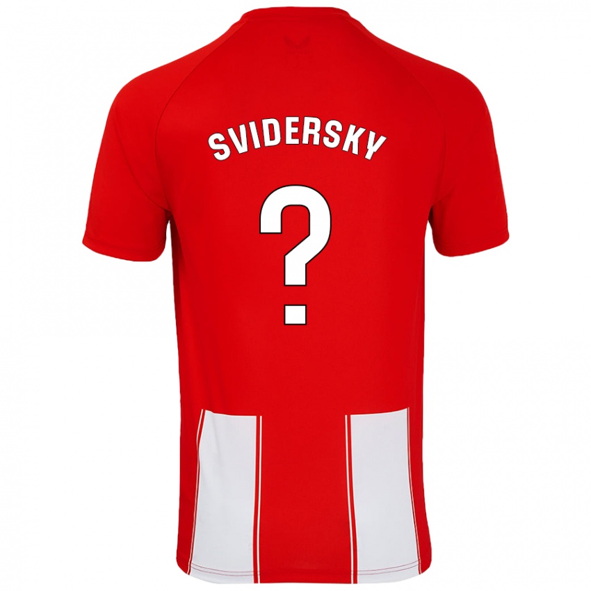 Niño Camiseta Martin Svidersky #0 Rojo Blanco 1ª Equipación 2024/25 La Camisa Argentina