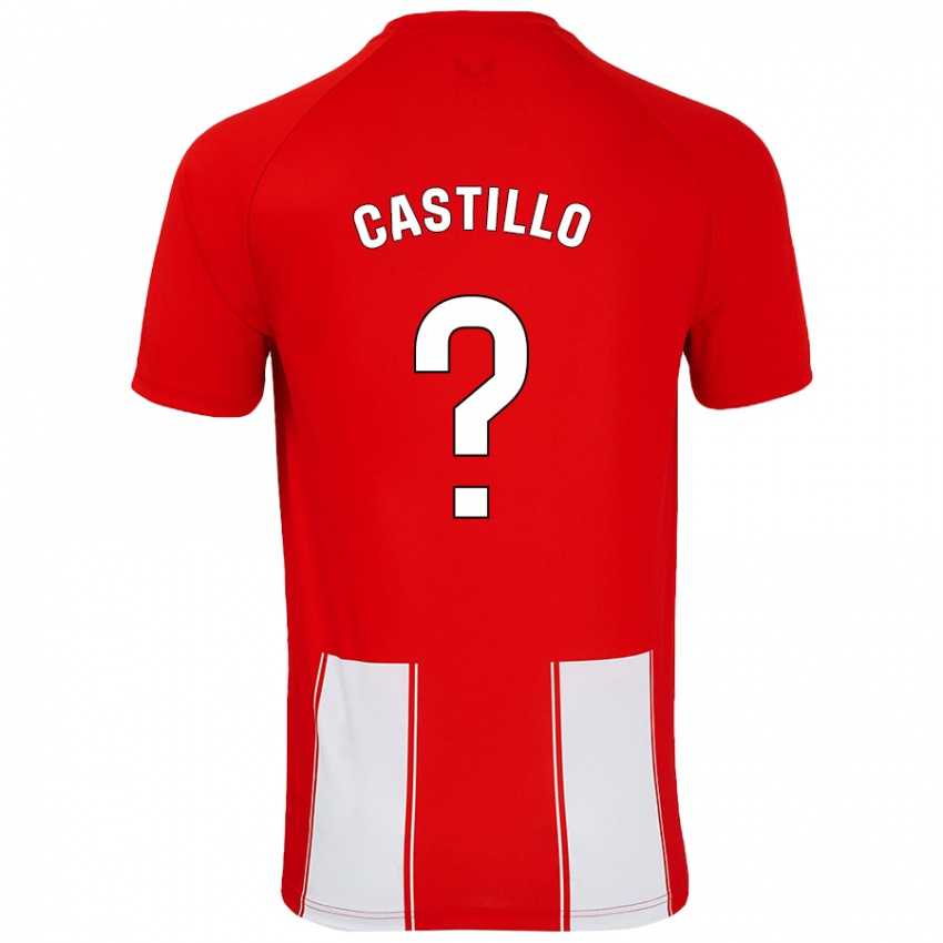 Niño Camiseta Pablo Castillo #0 Rojo Blanco 1ª Equipación 2024/25 La Camisa Argentina