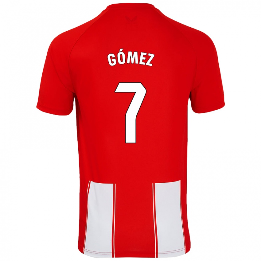 Niño Camiseta Valen Gómez #7 Rojo Blanco 1ª Equipación 2024/25 La Camisa Argentina