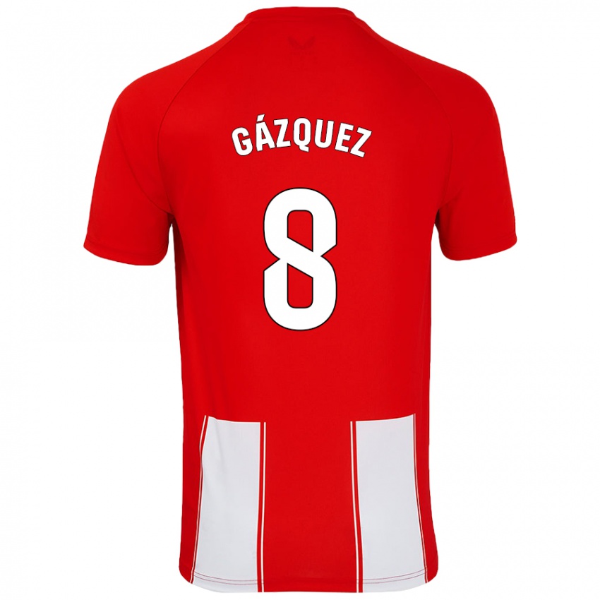 Niño Camiseta Joan Gázquez #8 Rojo Blanco 1ª Equipación 2024/25 La Camisa Argentina