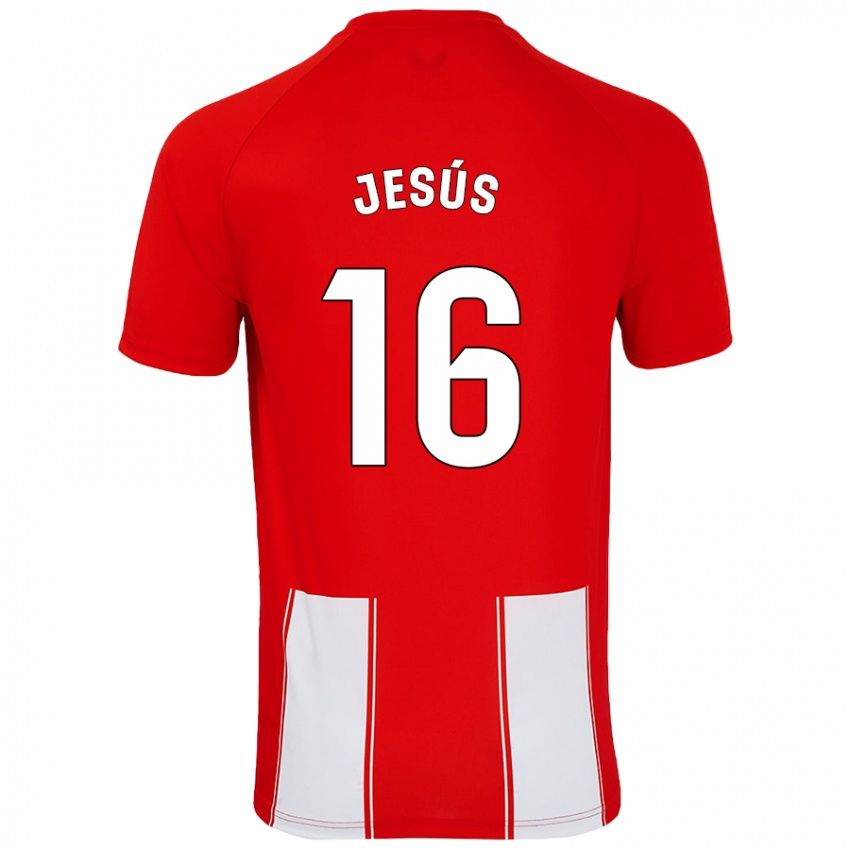 Niño Camiseta Antonio Jesús #16 Rojo Blanco 1ª Equipación 2024/25 La Camisa Argentina