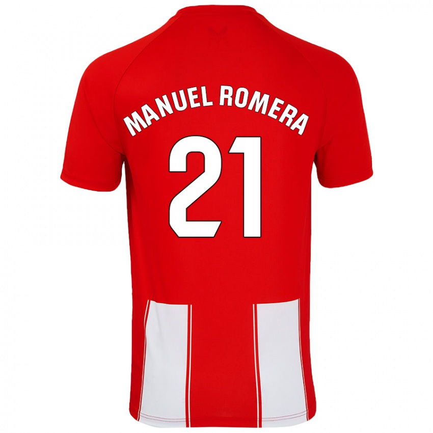 Niño Camiseta José Manuel Romera #21 Rojo Blanco 1ª Equipación 2024/25 La Camisa Argentina