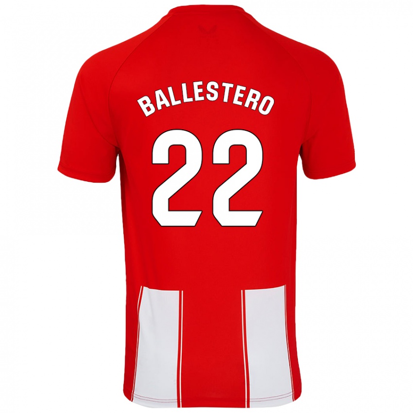 Niño Camiseta Carlos Ballestero #22 Rojo Blanco 1ª Equipación 2024/25 La Camisa Argentina