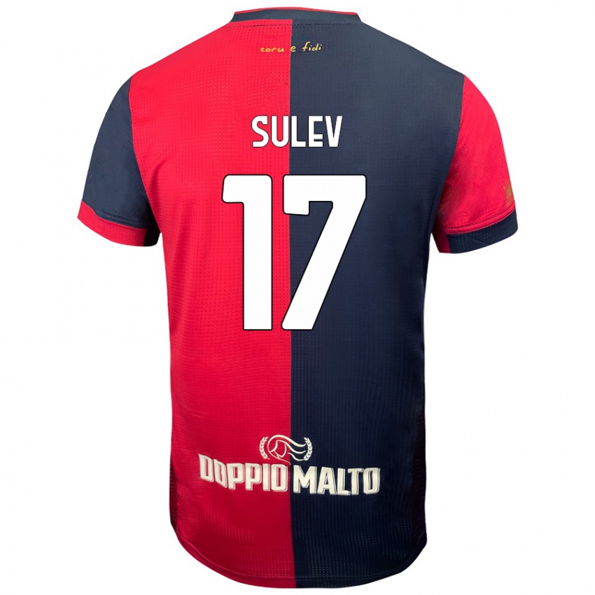 Niño Camiseta Ivan Sulev #17 Rojo Azul Más Oscuro 1ª Equipación 2024/25 La Camisa Argentina