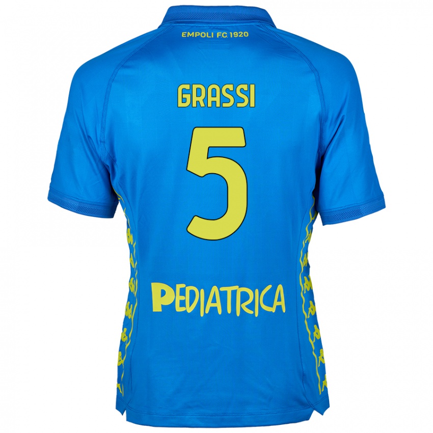 Niño Camiseta Alberto Grassi #5 Azul 1ª Equipación 2024/25 La Camisa Argentina