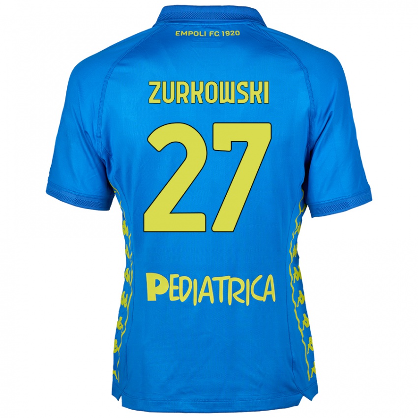 Niño Camiseta Szymon Żurkowski #27 Azul 1ª Equipación 2024/25 La Camisa Argentina