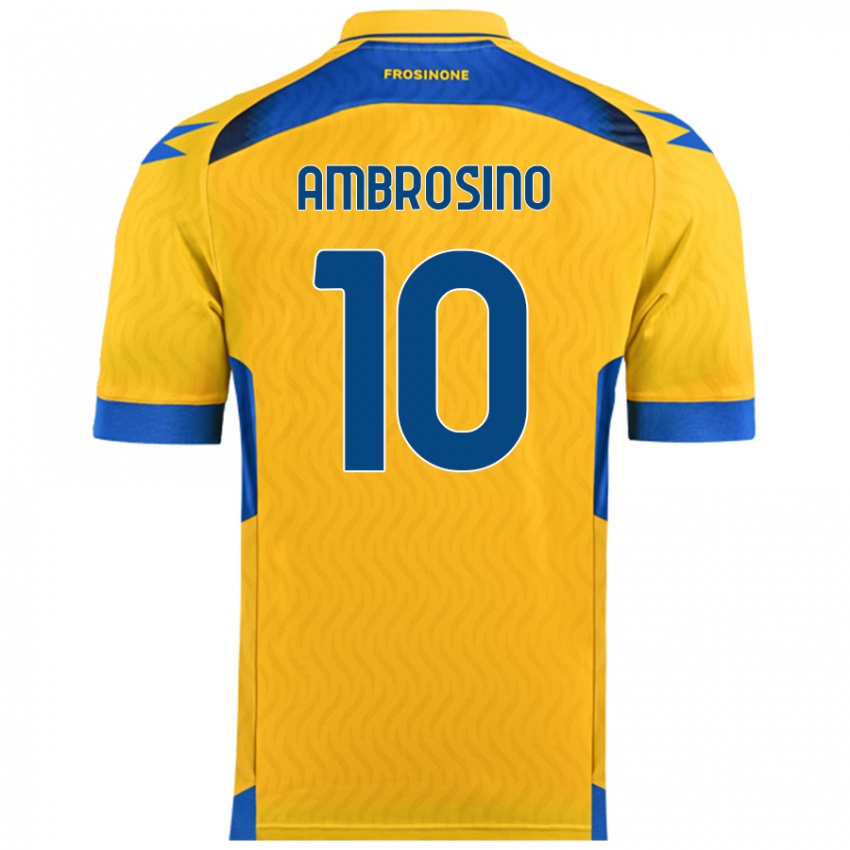 Niño Camiseta Giuseppe Ambrosino #10 Amarillo 1ª Equipación 2024/25 La Camisa Argentina