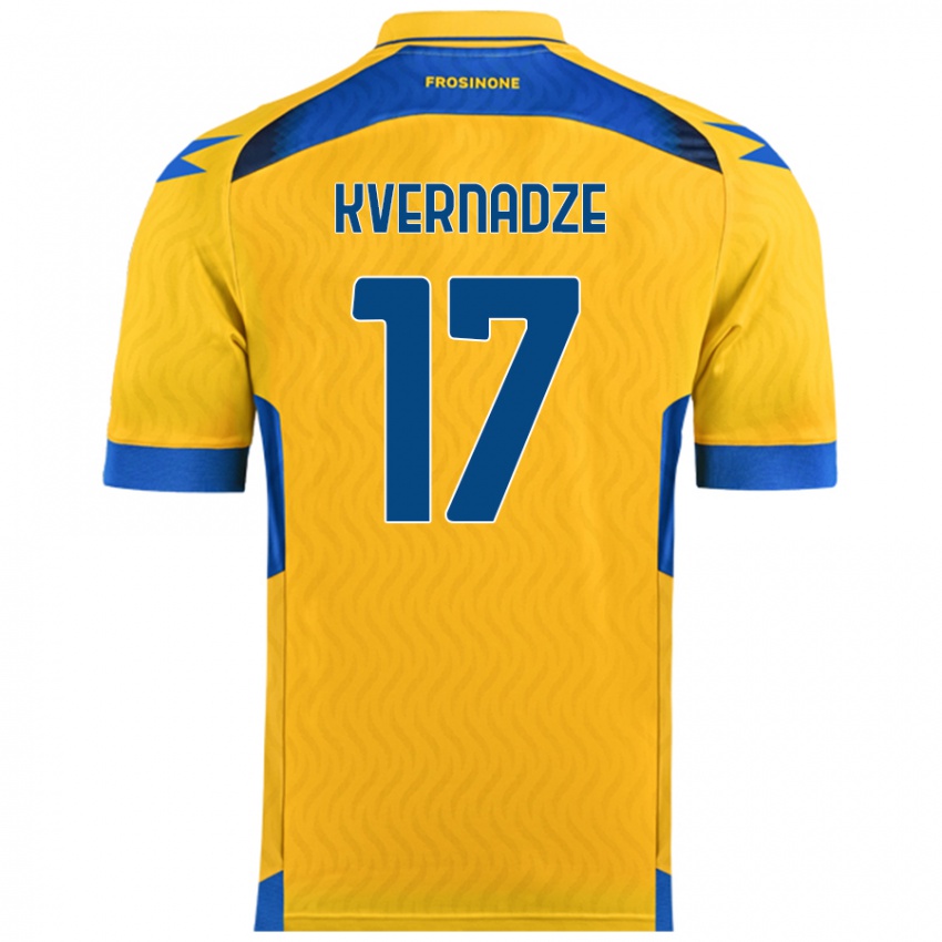 Niño Camiseta Giorgi Kvernadze #17 Amarillo 1ª Equipación 2024/25 La Camisa Argentina